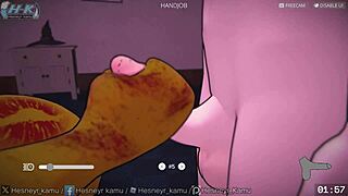 Big tits babe gives handjob in backrooms with black cock