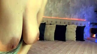 My stepsister masturbating with dildo and big milky tits