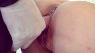 Wow! Japanese stepdaughter bent over in doggy position!