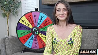 Anal Slut Uses The Wheel Of Anal To See What Will Stretch Her Butthole