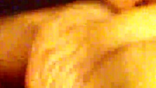 Girl bent over and fucked hard doggystyle by dude with dick sleeve