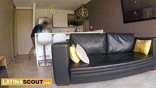 Amateur Colombian model bent over doggystyle fucking, deepthroat, and rough pussy pounding