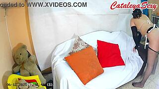 Backstage of new production, sexy maid posing for fans, big ass part 1