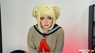 Himiko Toga's hairy pussy gets pounded in cowgirl for 18th birthday creampie