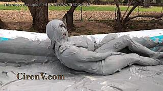 Clay sploshing fun in the pool with Ciren V