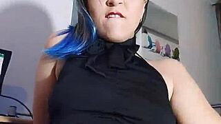 blonde secretary with tattoos on webcam