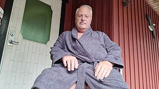 Chris, That Old Man, Gets Shaved Outdoors!