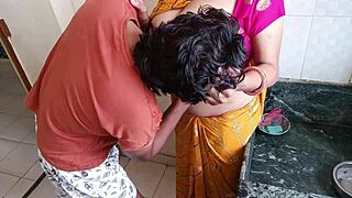 Naughty Maid's Newlywed Daughter Banged in Kitchen