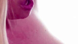 Blonde milf discovers cute nerdy teen's journal and engages in licking, masturbation, and scissoring