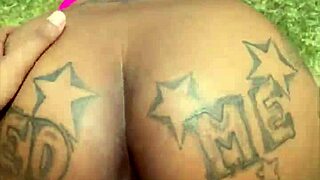 i get dicked down outdoors, ebony pussy wet from monster cock creampie