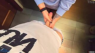 stranger cum in my pantyhose in restaurant toilet