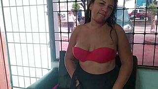 Flor maria masturbating with the door and window open at her stepfather's house in valledupar colombia, it excites me to imagine being caught and having a squirting orgasm