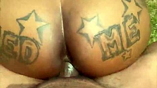 i get dicked down outdoors, ebony pussy wet from monster cock creampie