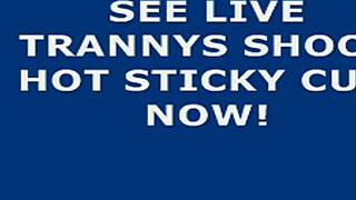 Hot shemale gives self facial cumshot