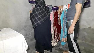 Indian shop owner bends over customer for doggystyle anal in store