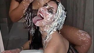 Throat fisting with dildo leaves me and kaitlyn katsaros covered in puke during rough lesbian session