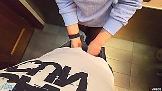 stranger cum in my pantyhose in restaurant toilet