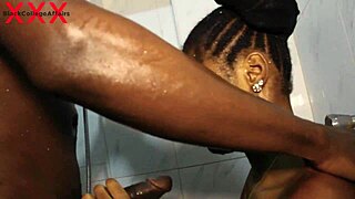 Student's wet body bent over before sex