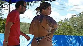 my wife wears a tight body on her big ass, and my husband sees but says nothing