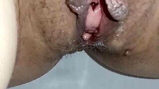 Pissing on Slut's Pussy Hole in Fetish Balloon Play