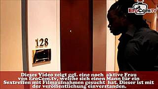 Thin slut fucks huge black cock in hotel!
