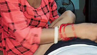 indian couple enjoys intimate moment on ranch