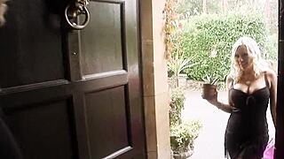 Blonde slut michelle tohrne in heels and lingerie for doggystyle blowjob