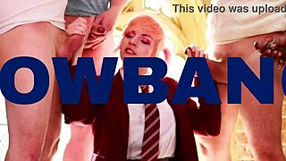 TEACHER & HEAD GIRL DOMINATE STUDENT WITH CUM COVERED TITS AND LIQUID LUNCH