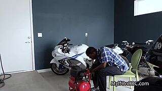 I help fix her car by using my big tits for titty fuck.