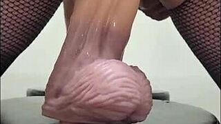 Latina Chrinstinalillove Starts Workout But Uses Fat Dildo on Shaved Wet Pussy, Moaning and Begging for Cum