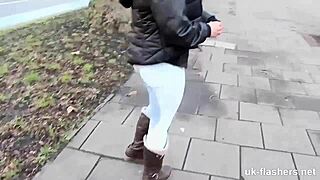 british lassie pisses pants publicly