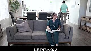 Betty explores missionary position in intimate session