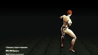 Redhead Whore Performs Striptease with Big Tits in Metro Last Light