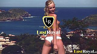 Beautiful brunette babe feels intense pleasure in solo ass toying