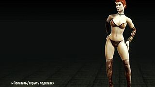 Redhead Whore Performs Striptease with Big Tits in Metro Last Light