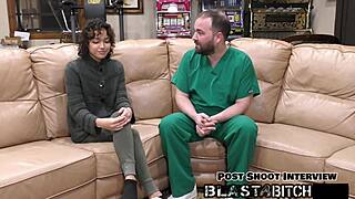 brooklyn rossi sucks dick, gets fucked, blasted with huge cum load backstage