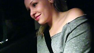 Hitching Blonde Teen Grabs Driver's Cock?