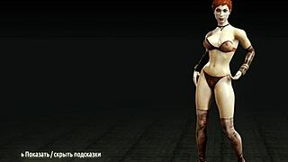 Redhead Whore Performs Striptease with Big Tits in Metro Last Light
