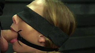 Gagged Blonde Gets Throat Fucked.