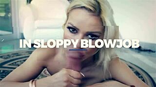 Hot big tittied neighbor visits for sloppy blowjob and face fucking in POV.