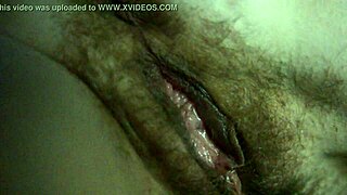 Young Teen Spreading Wet Hairy Pussy In Low Light