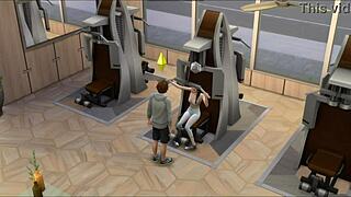 SIMS CHARACTERS FUCK HARD IN THE GYM SAUNA WITH PUBLIC EXPOSURE AND INTENSE PUSSY ACTION