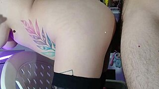 Blonde stepsister bent over for huge cock orgasm