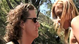 milf kat gets fucked and cumshot outdoors