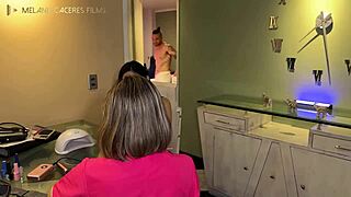 horny wife touches herself watching husband with another