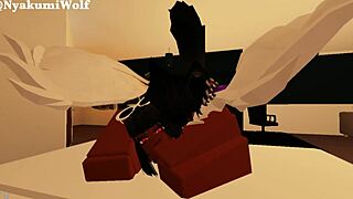 Emptying balls into beautiful ebony futanari with monster cock!