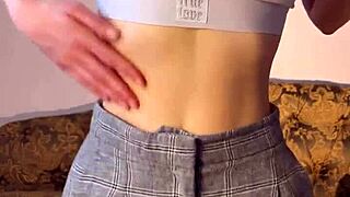 i watch this petite teen relaxing solo with toys in college