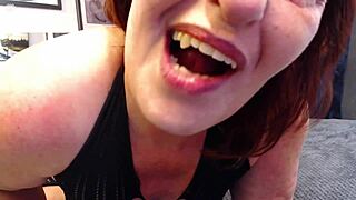 Pretty Curvy Girl in Dress Cums on Big Dildo