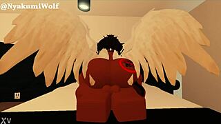 Emptying balls into beautiful ebony futanari with monster cock!