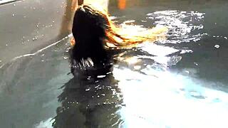 Vrpussyvision.com features swimming pool masturbation with outdoor tits massage and hairless pussy orgasm